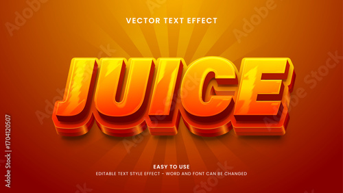editable text effect juice 3d style premium vector