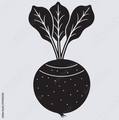 radish silhouette vector art illustration