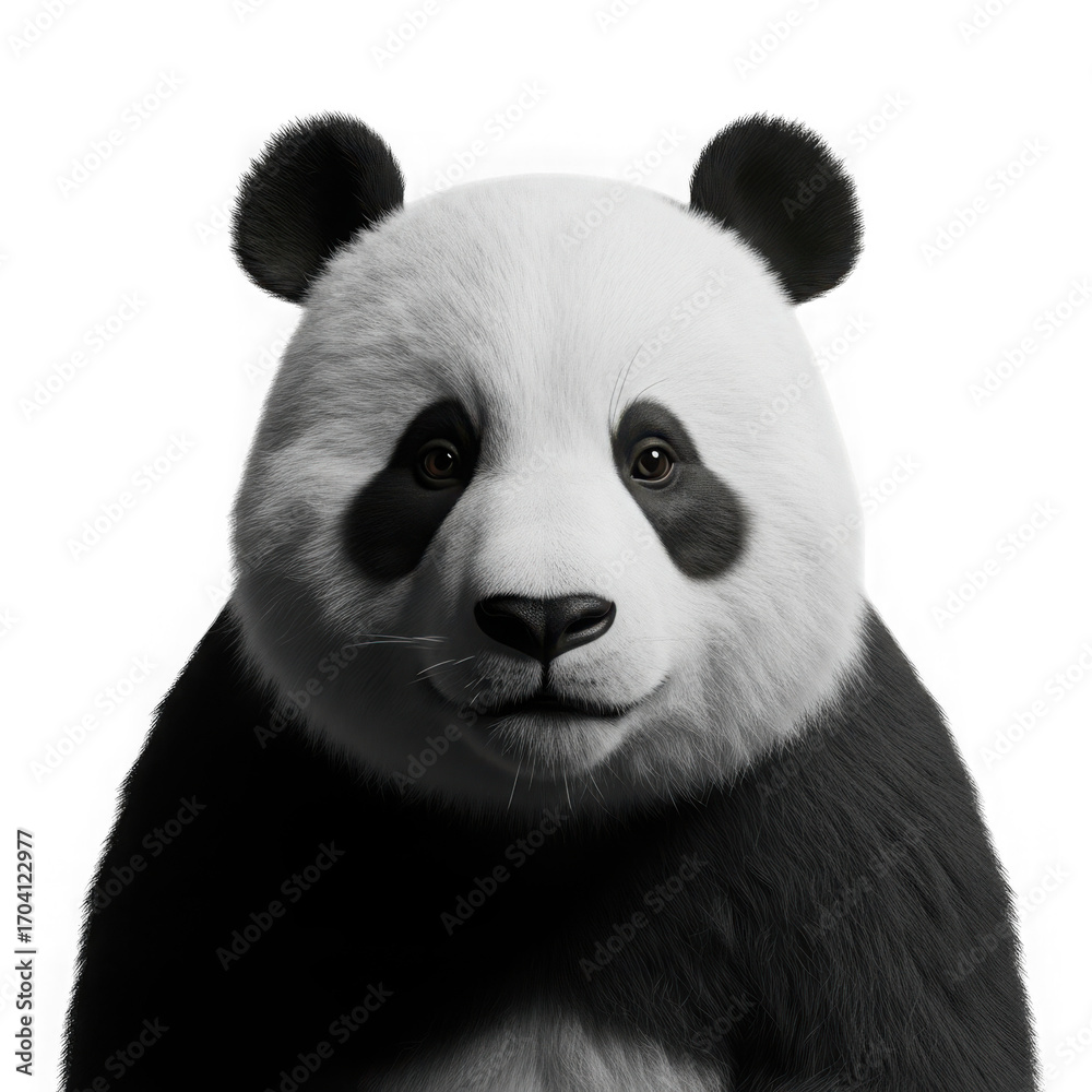 Fototapeta premium Cute panda face isolated on transparent background