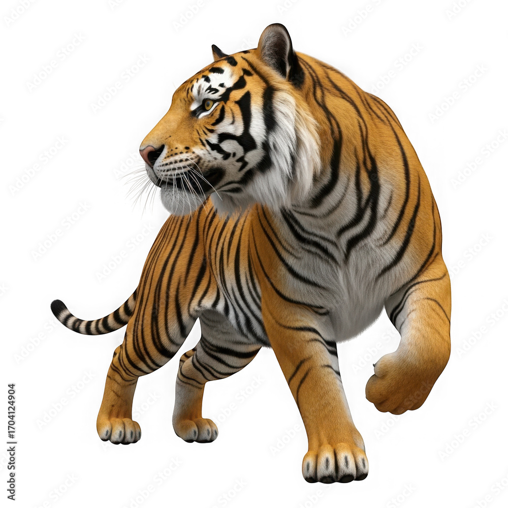 Fototapeta premium Majestic tiger isolated on transparent background