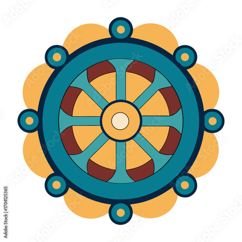 ancient tibetan wheel mandala design