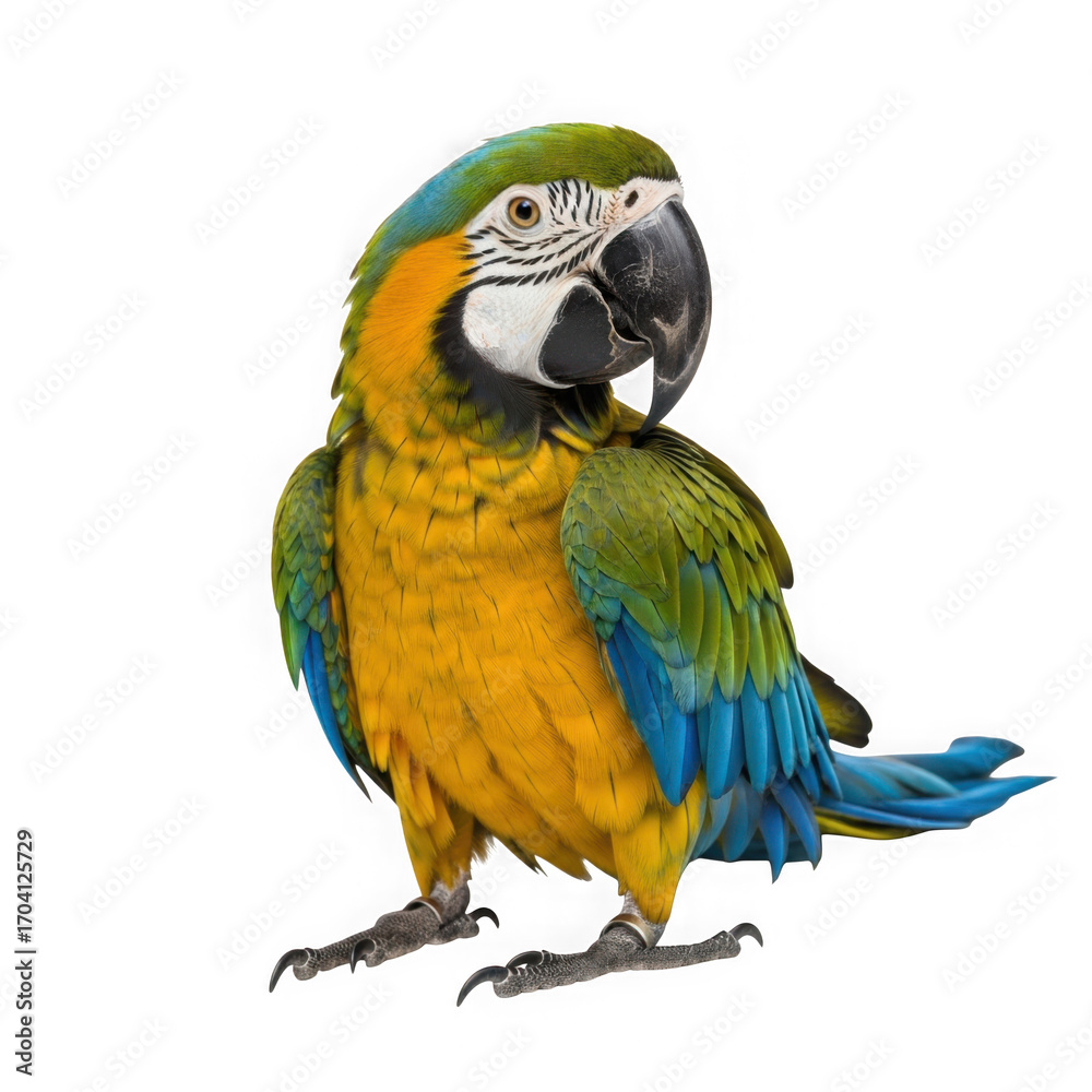 Fototapeta premium Colorful macaw bird isolated on transparent background
