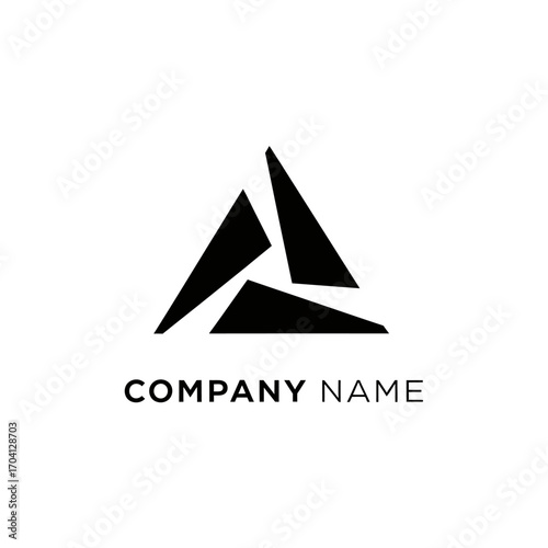 abstract logo design, modern geometric shape, stylized triangle, minimalist graphic, corporate identity.