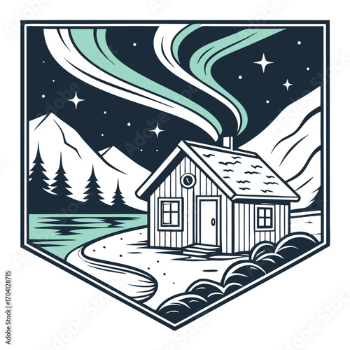 Secluded Cabin Under the Northern Lights A Tranquil Winter Retreat in Nature's Embrace