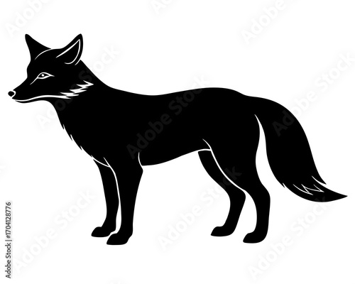 Fox standing silhouette illustration