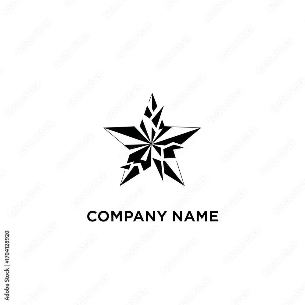 Obraz premium Abstract Shattered Star Logo Design.