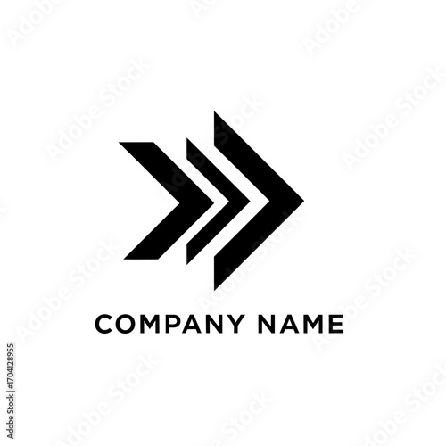 Abstract triple arrow logo design for a company brand. Free Download Abstract triple arrow logo design for a company brand. - GFXLoad