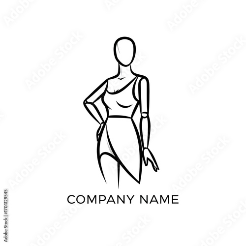 Elegant Fashion Mannequin Logo Design for Clothing Brand.