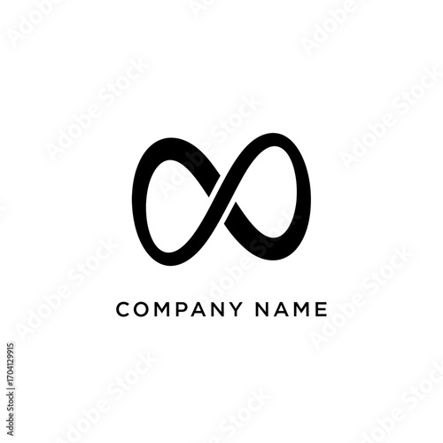 Infinity symbol logo design for company branding.