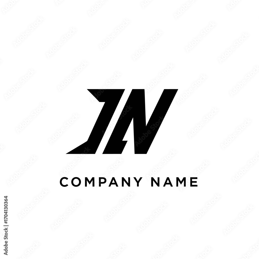 Obraz premium Modern initial JN letter logo design for company branding.