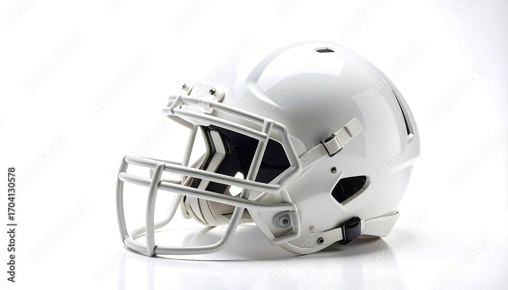Naklejka premium White American Football Helmet Isolated on a Clean Background.