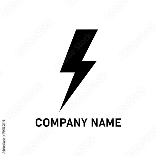 Free Download Simple black lightning bolt icon for a company logo design. - GFXLoad