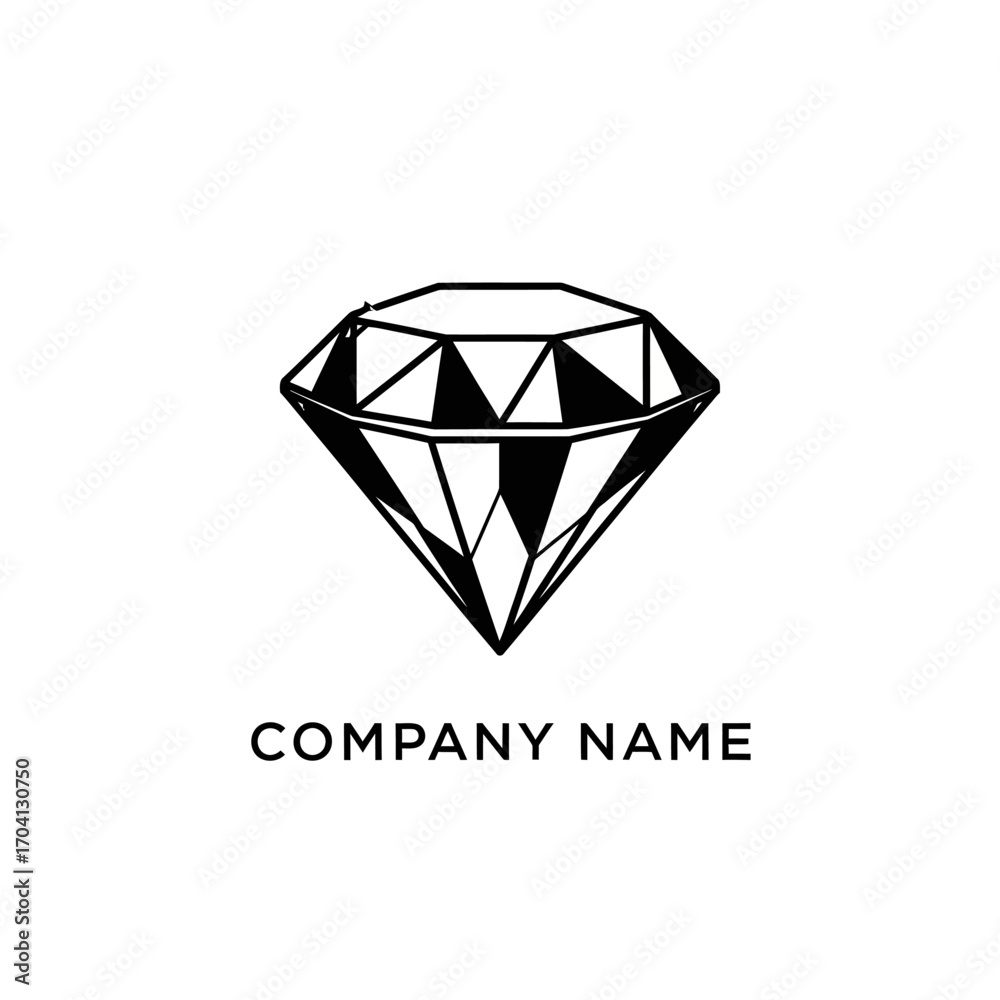 Fototapeta premium Simple Elegant Diamond Gemstone Logo Design.