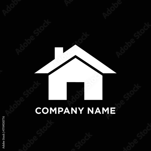 Simple White House Icon Logo for Real Estate Company.