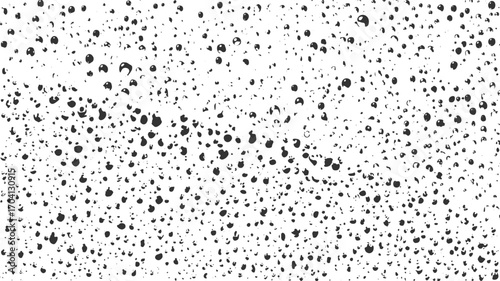 Grunge Black and White Water Drops Overlay – Vintage Sketch Stamp Texture with Urban Scratch Effect, vector design on transparent background