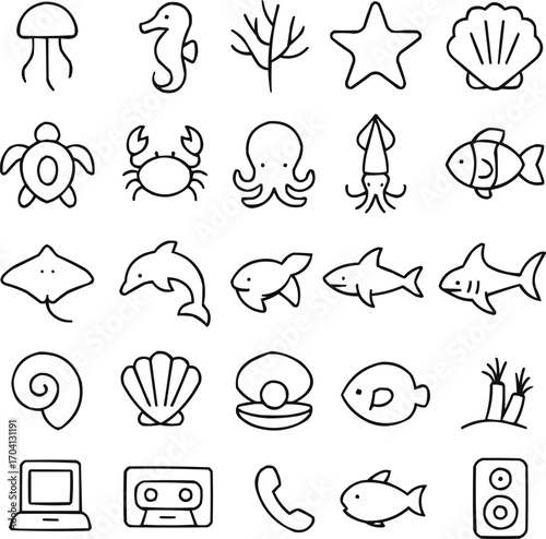 Underwater Life Icon Set
