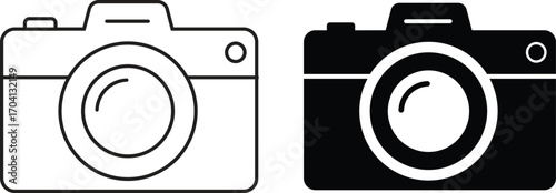 Camera, Camera icon set. Photo camera in flat style. Vector