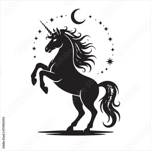  silhouette of unicorn icon