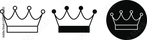 Crown icon, Crown icons set. Crown symbol collection. Vector illustration