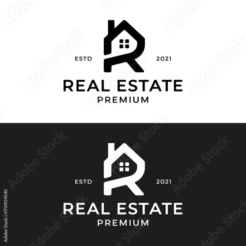 Vector Template for Real Estate Logo Design Featuring Letter R