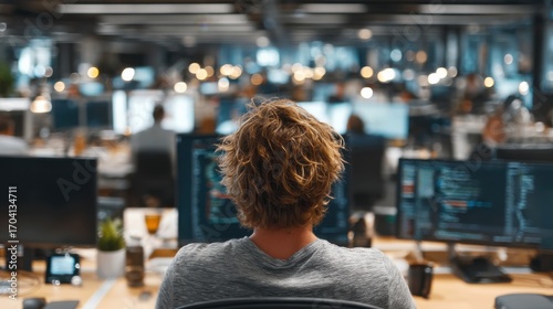 A student sitting in front of a computer