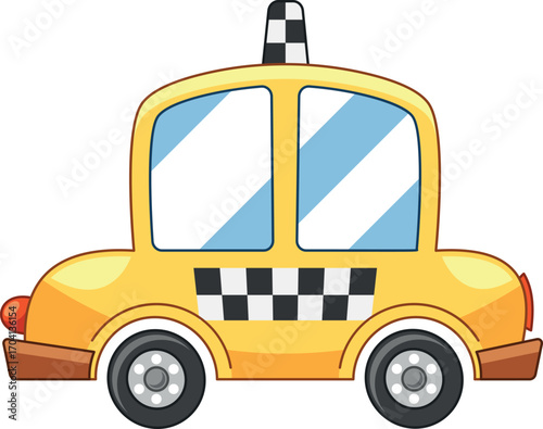 Yellow taxi car vector illustration