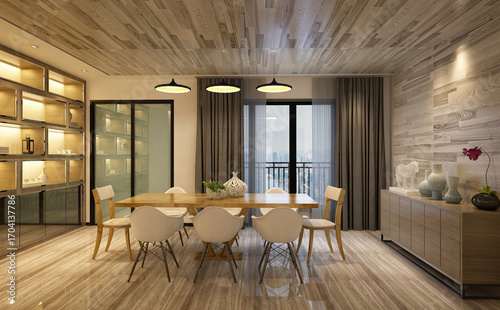 3d render modern living room