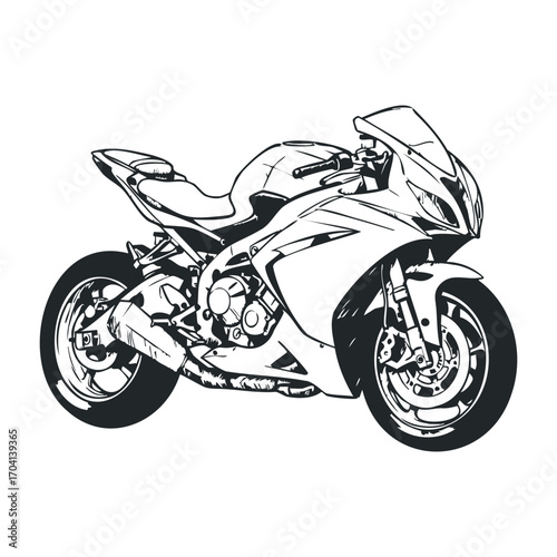 High-speed motorcycle ride urban streets digital art nighttime dynamic perspective thrill of speed. Vector illustration