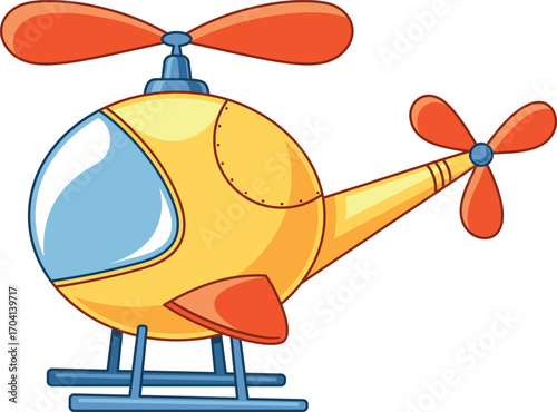Helicopter cute air transport vector illustration