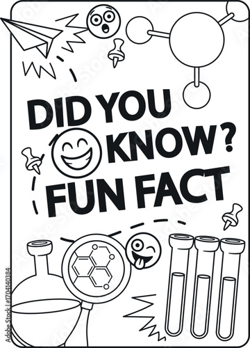 Fun fact chemistry banner black-and-white
