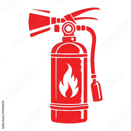 Fire extinguisher vector illustration for safety and emergency design