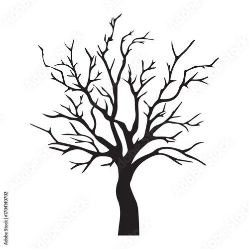 vector dead tree silhouettes dying black scary trees forest illustration