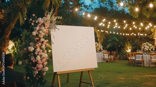 Blank canvas at an outdoor evening event