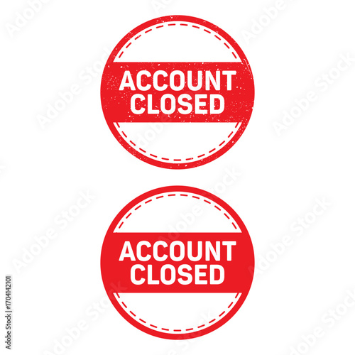 Account Closed Stamp Vector  Red Rubber Seal Banking Notice Icon