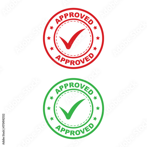 Approved Stamp Vector – Rubber Seal Label Icon
