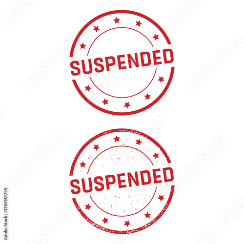 Suspended Stamp Vector – Red Rubber Seal Restriction Notice Icon