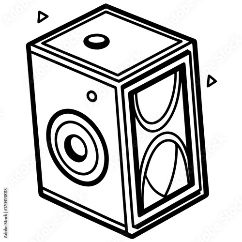 Retro Boombox Speaker Vector Art
