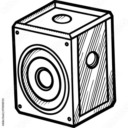 Retro Boombox Speaker Vector Art