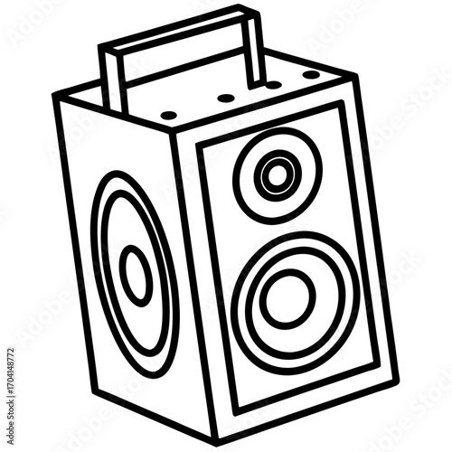 Retro Boombox Speaker Vector Art