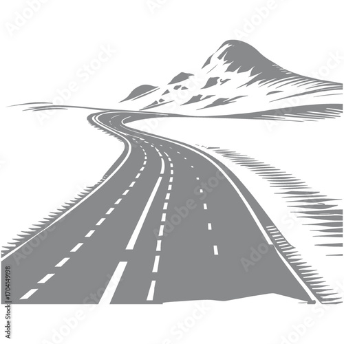 Winding Road Through Mountain Landscape