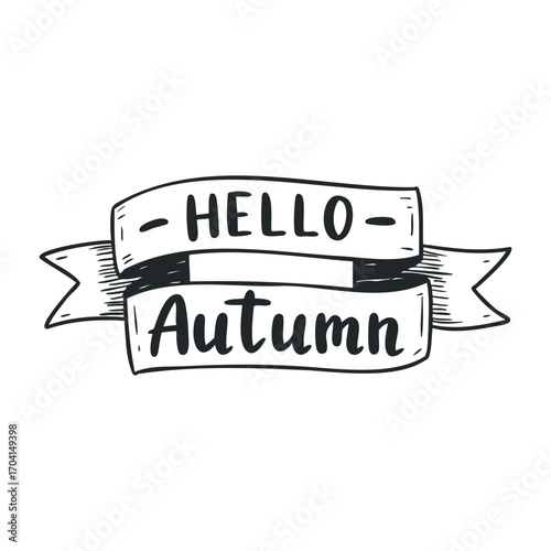 Welcoming autumn seasonal greetings nature graphic design cozy environment festive viewpoint. Vector illustration