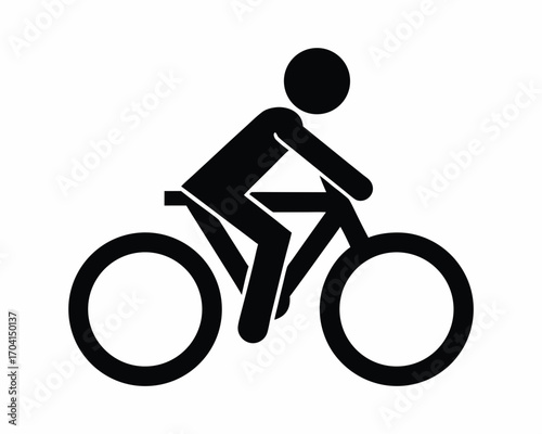 Cyclist mountain biking icon  silhouette vector