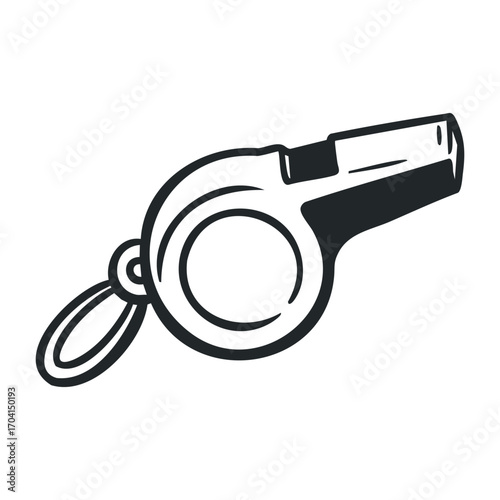 Referee whistle action sports field graphic illustration dynamic environment view sport authority concept. Vector illustration