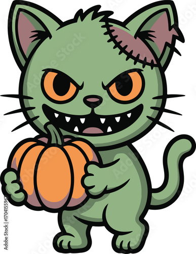 Halloween cat silhouette vector