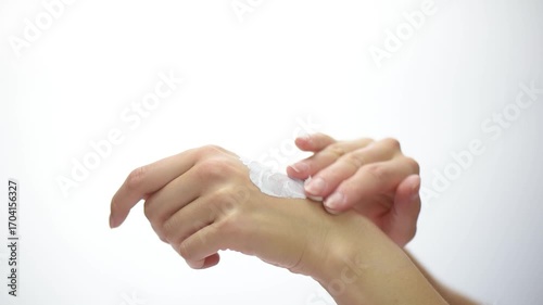 Moisturizing hand cream application