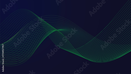 Abstract digital art with deep blue hues and geometric shapes creating a mystical atmosphere