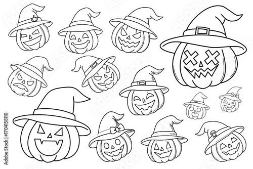 Halloween pumpkin faces