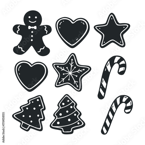 Holiday baking event featuring gingerbread cookies and candy canes festive kitchen graphic design cheerful atmosphere. Vector illustration