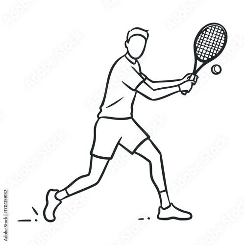 Tennis match action outdoor court illustration sport environment dynamic viewpoint competitive spirit. Vector illustration