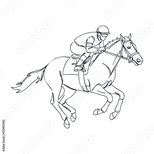 Horse racing action track illustration dynamic environment side view competitive spirit. Vector illustration